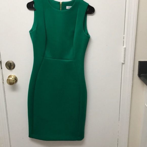 green calvin klein dress